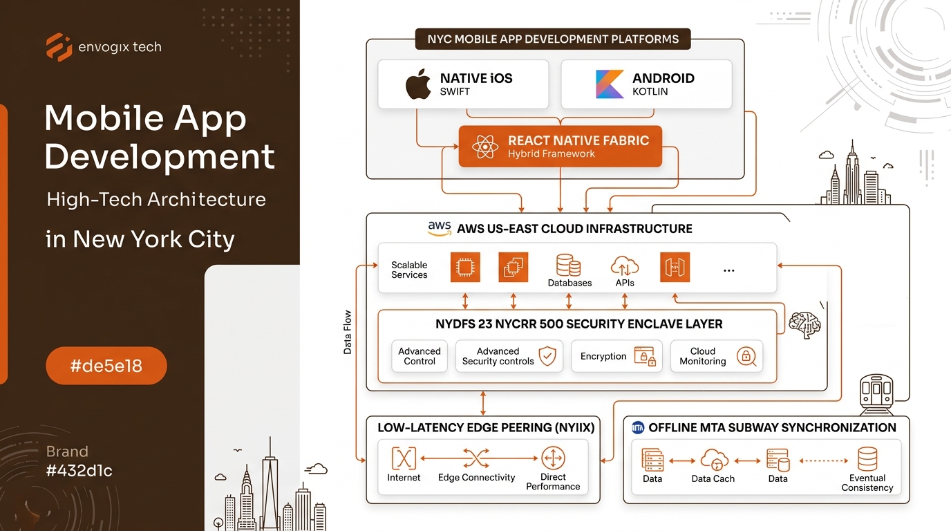 App Development in New York Technical Architecture Infographic