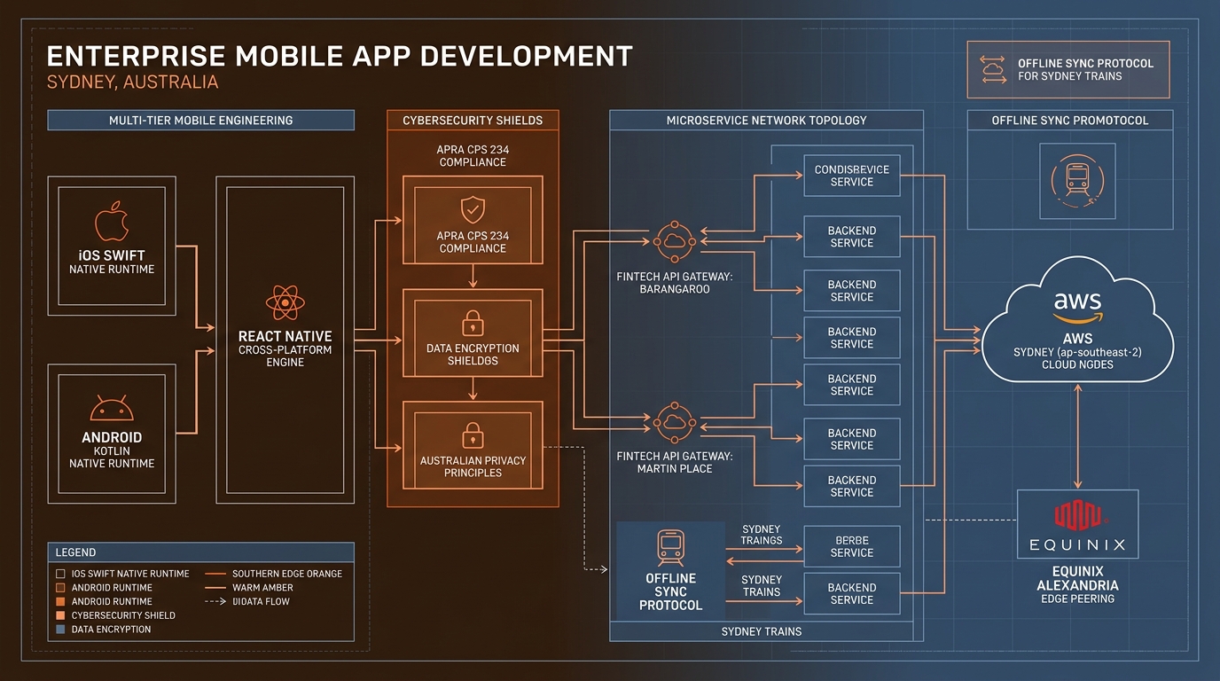 App Development in Sydney Technical Architecture Infographic