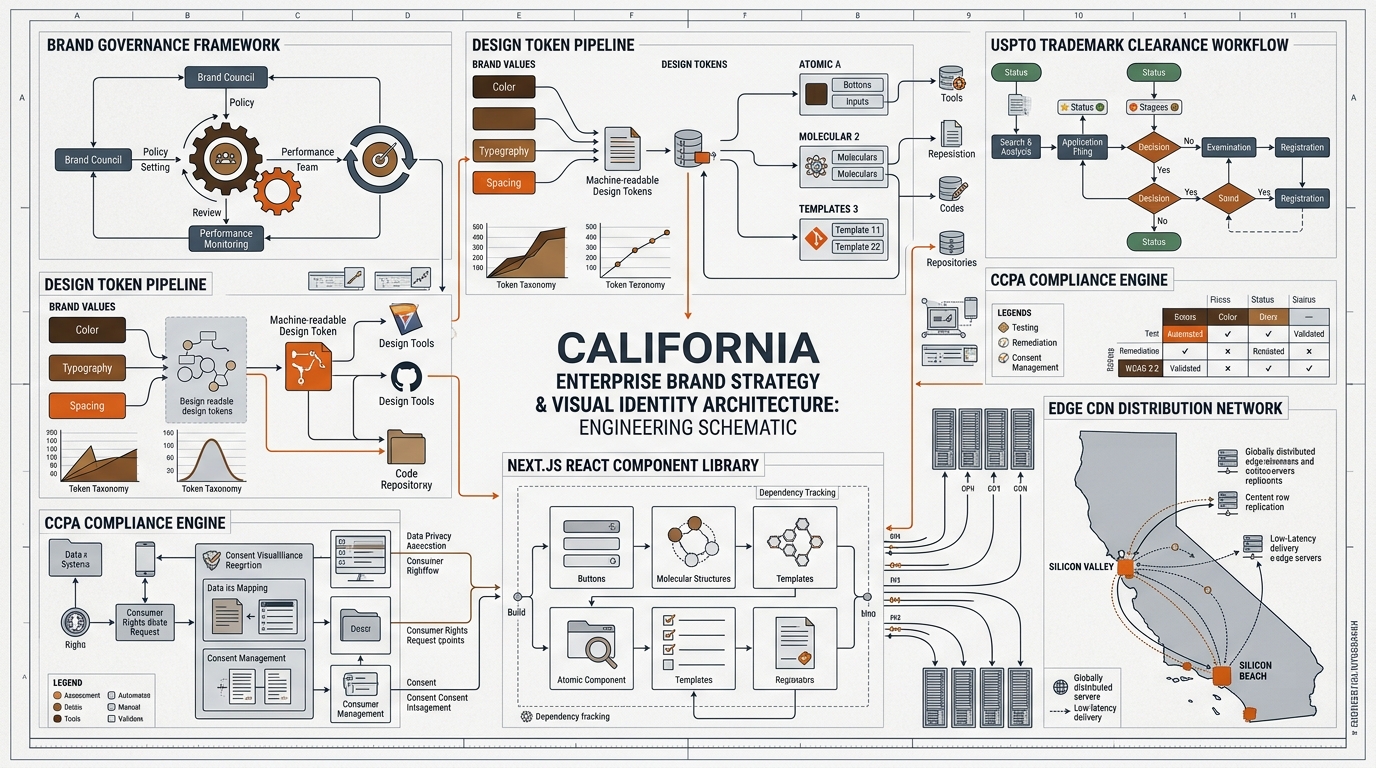 Branding in California Technical Architecture Infographic